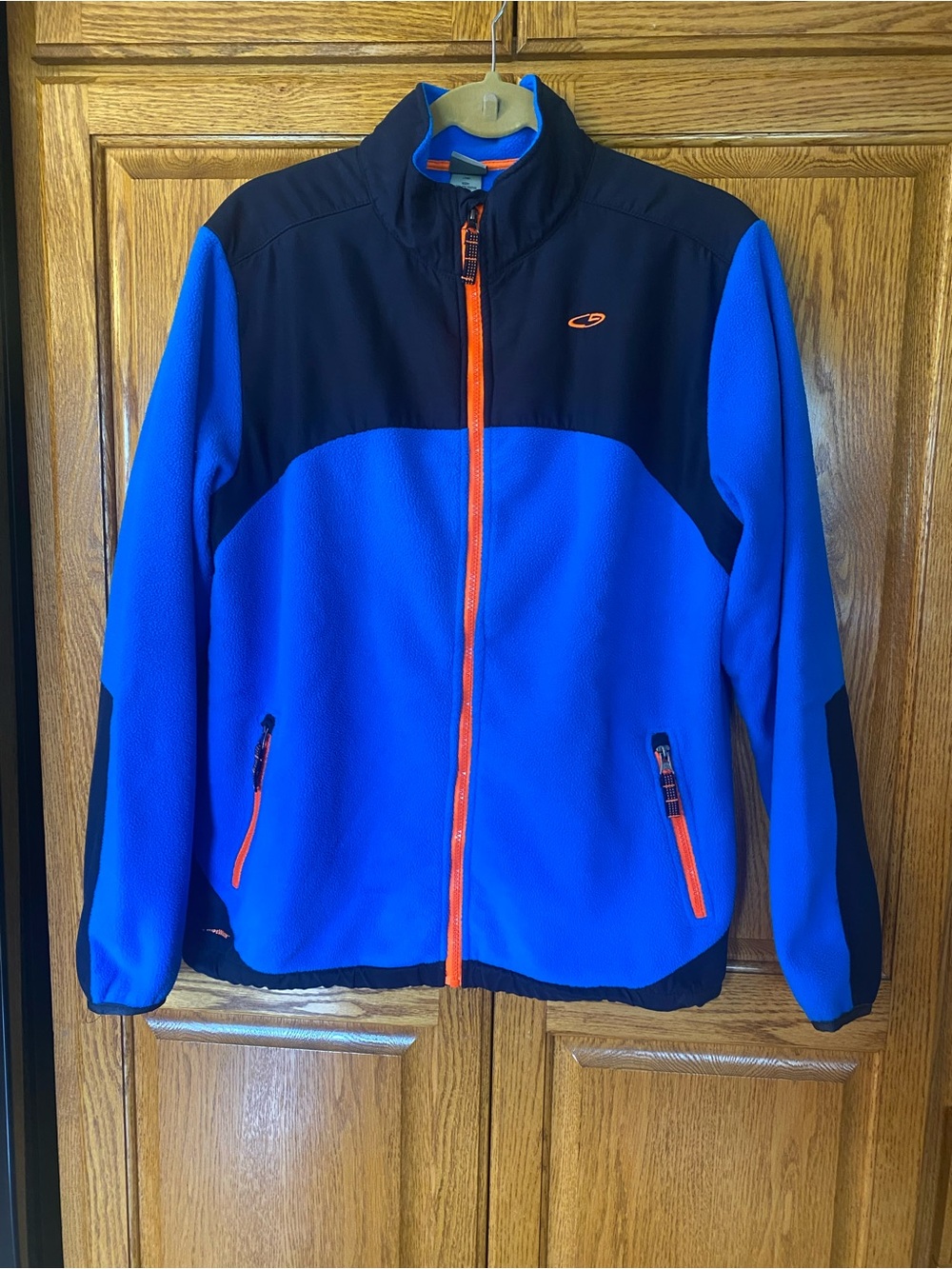 Champion Blue and Black Boys Fleece Jacket with Orange Trim